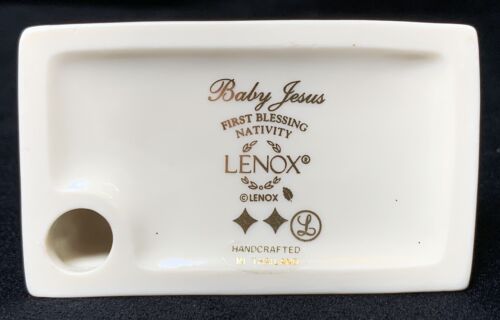 Lenox Prima Benedizione Natività Bambino Gesù Oro Blu Sottoveste Scatola Polistirolo - Foto 6 di 10