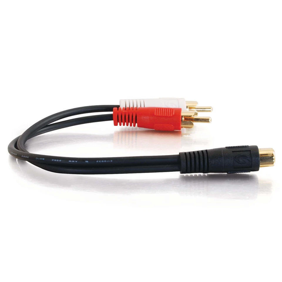 0.5ft (0.15m) Value Series™ One RCA Female to Two RCA Male Y-Cable-C2G - Image 3 of 4