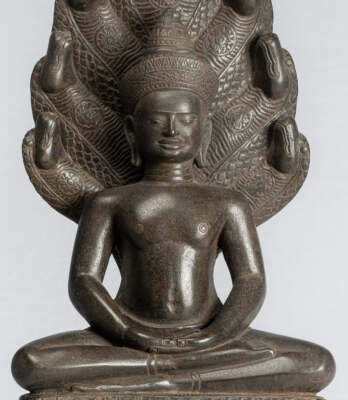 【中古】 Hotel Buddha Stately Vintage 1950's Resin Seated Happy Buddha / Hotel on