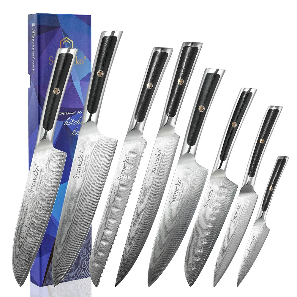 Sunnecko Chef's Knives Set 73 Layers VG10 Damascus Steel Kitchen Cutting Knife
Opens in a new window