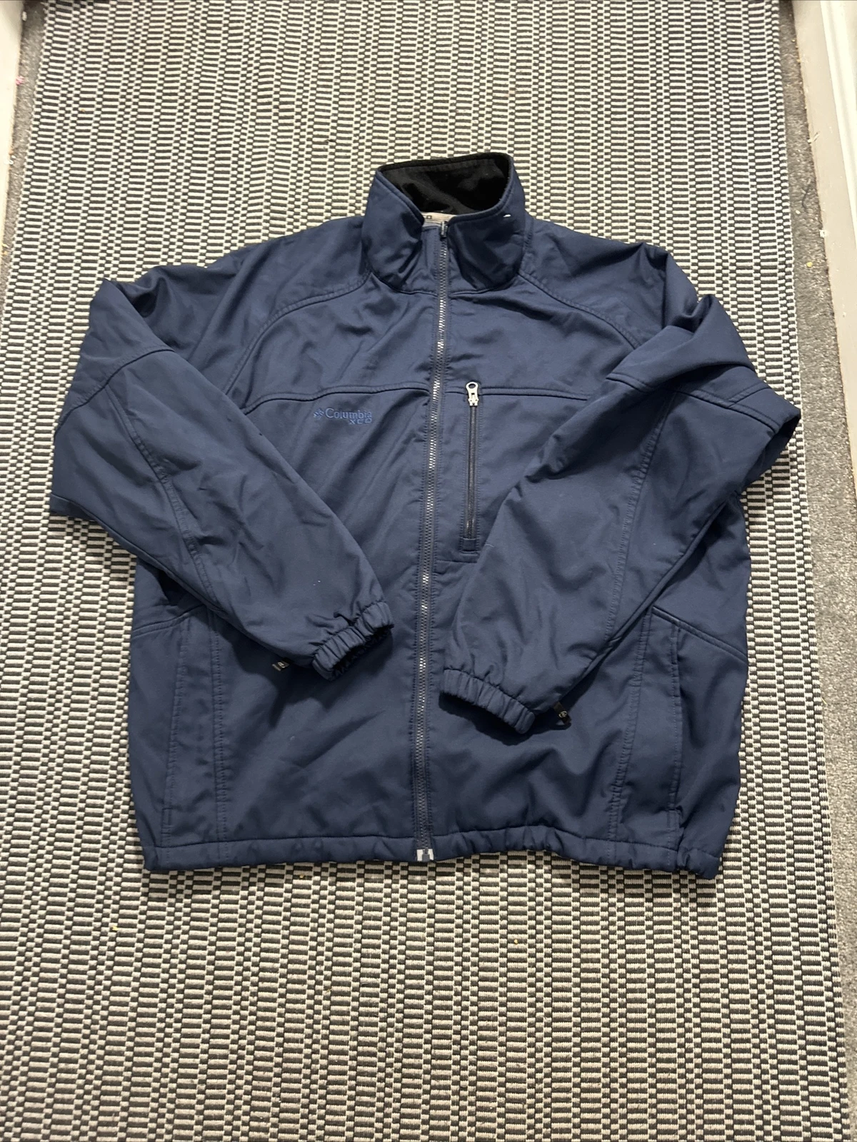 Columbia Jacket Men's 2XL XCO Outdoor Full Zip Navy Blue Zippered Pockets Warm