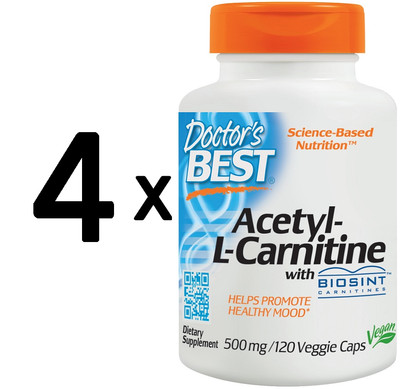 4 x Doctors Best Best Acetyl L-Carnitine, HCI - 120 caps (322,50 EUR/kg)