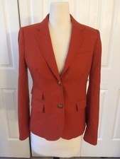 MINT 198 J.Crew Womens Orange Wool Schoolboy Blazer Style 02469 Size 0