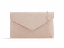 Women's Plain Suede Clutch Bag Wedding Ladies Party Prom Evening Purse Hand Bag