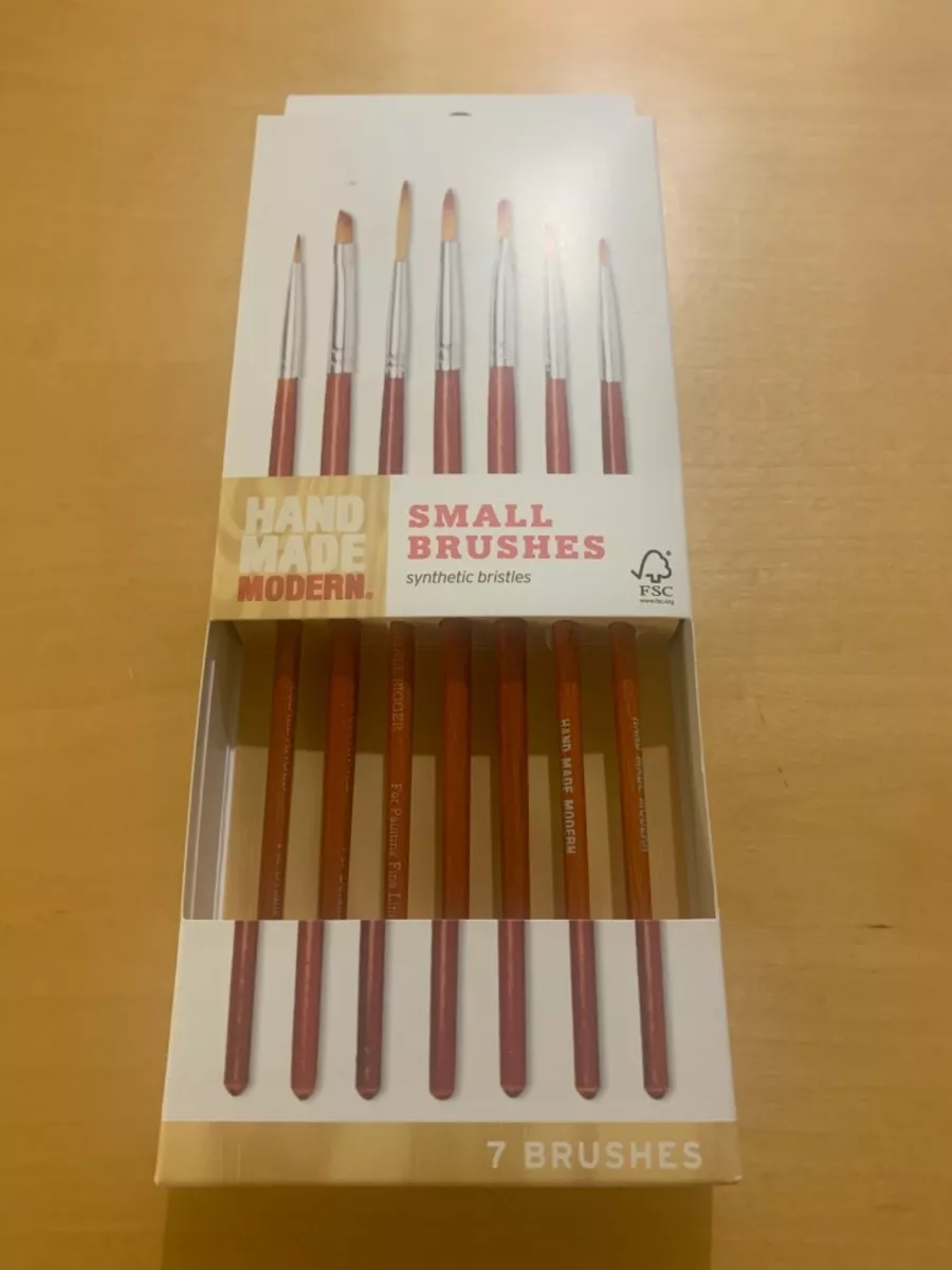 7ct Small Paint Brush Set - Hand Made Modern Brand New Arts and Crafts
