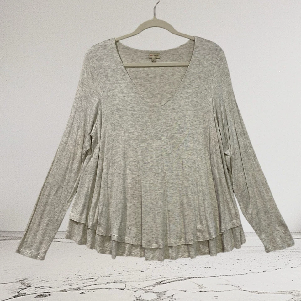 Cremieux Long Sleeve Top Women’s Large Layered Swing Super Soft Stretch Knit - Image 2 of 4