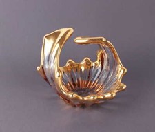 Mid-Century Splash Schale aus vergoldetem Muranoglas