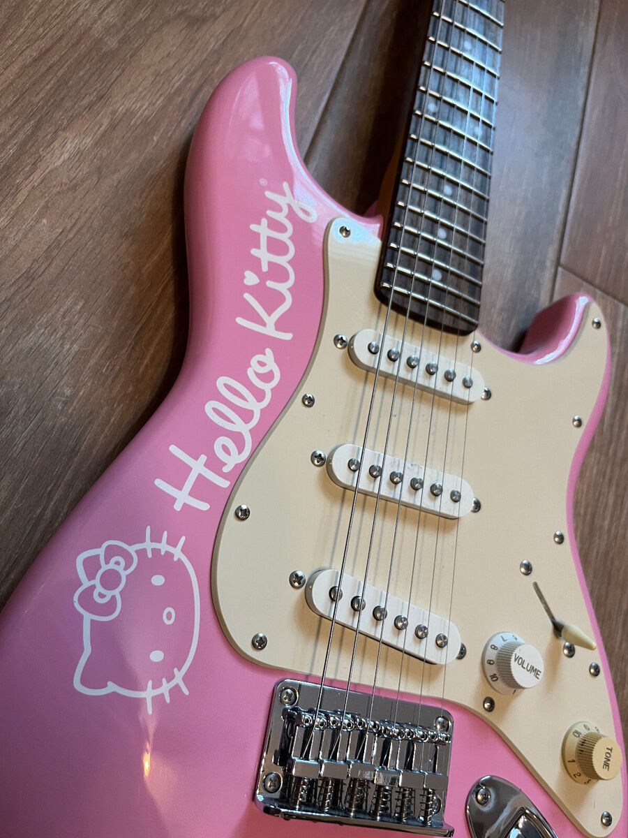 Hello Kitty Pink Squier mini guitar by Fender | eBay Hello Kitty Pink Squier mini guitar by Fender | eBay