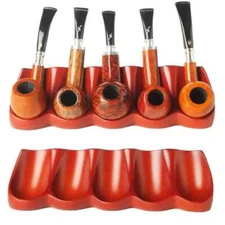 Pipes Display Holder Wooden Pipe Rack Smoking Pipe Stand For 5 Tobacco Pipes