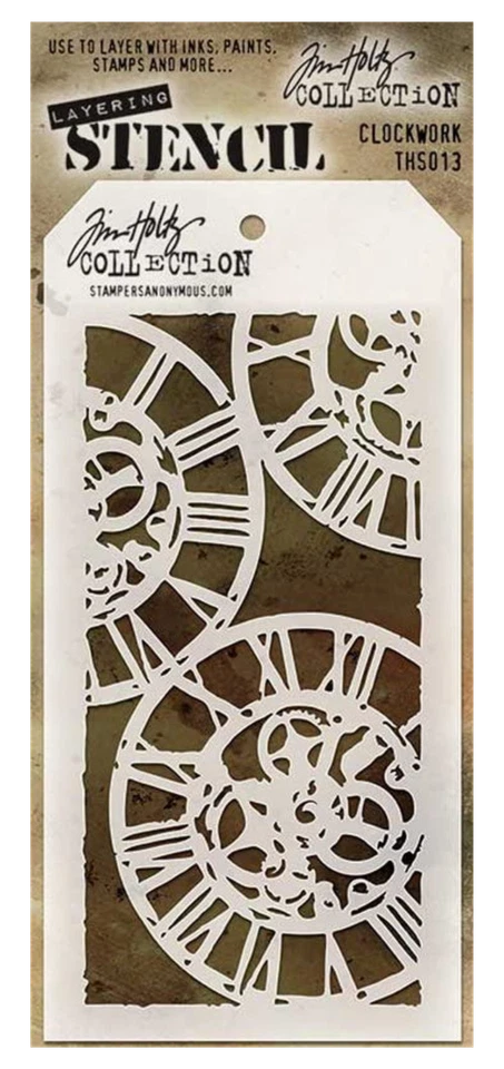 Tim Holtz Plantillas Capas Rayos de Sol y Reloj Patrón Steampunk Grunge Diseño Set Foto 3 de 3