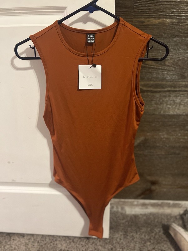 NWT Women’s Burnt Orange Bodysuit Size Xsmall 