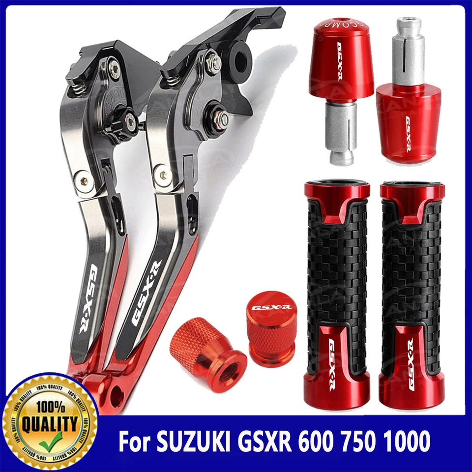 For SUZUKI GSXR 600 750 1000 CNC Motorcycle Brake Clutch Levers Handle Grips Cap - Image 3 of 4