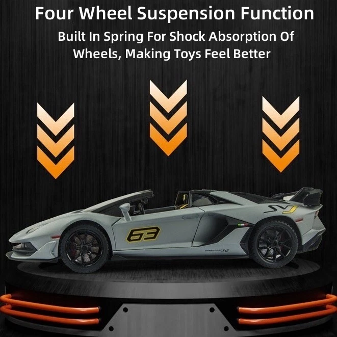 Modelo de coche deportivo de aleación fundido a presión Lamborghini Aventador SVJ63 1:24 con luz y sonido Foto 4 de 4