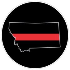 First Responder Thin Red Line Montana Firefighter Bumper Sticker Military 5"