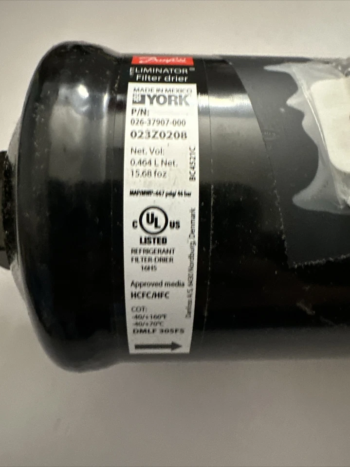 NEW DANFOSS YORK 026-37907-000 ELIMINATOR FILTER DRIER 023Z0208 w/ 023Z0653 NTY1 - Image 2 of 4