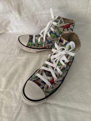 Converse Kids Size Youth Dinosaur Hi-Top Canvas Multi Color