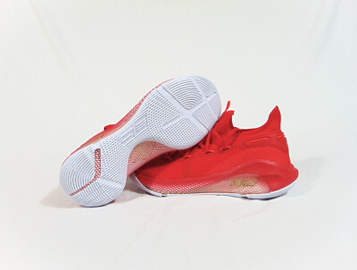 Under Armour UA Curry 6 Red & White Basketball Shoes Sz 15 NEW 3022893 605 RARE