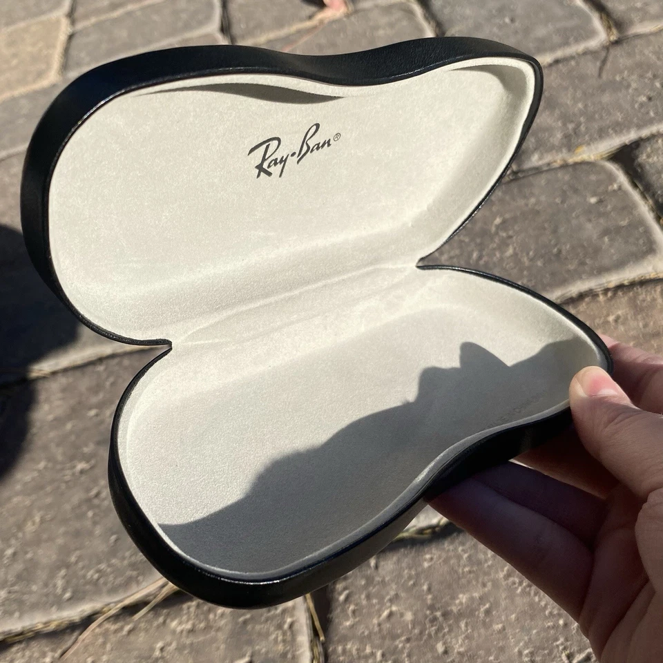 Ray-Ban Gafas Negro Estuche Rígido Grandes Gafas de Sol Protección Foto 2 de 4