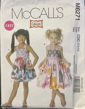 McCall's 6271 GIRLS TOP, DRESS, SHORTS  Sewing Pattern Uncut Sizes 2-5  LolaLou