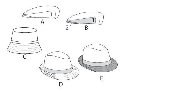 Vogue Sewing Pattern 8869, 5 Lined Hats in 4 Sizes, New FF - Image 2 of 3