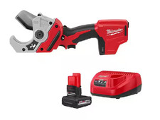 New Milwaukee 2470-20 Cordless Lithium-Ion Plastic Pipe Shear & 48-59-2450 Kit
