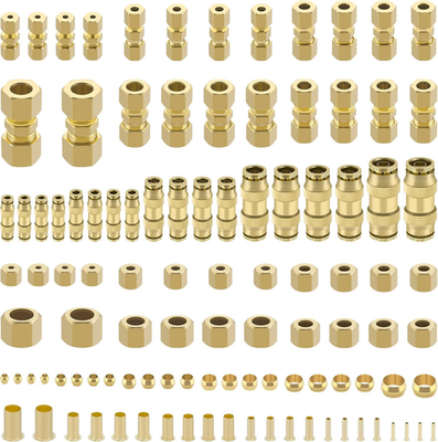 #ad 178 Pcs DOT Quick Push to Connect Fittings Straight Union amp; Brass Compression Tu $97.18