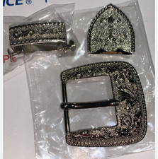 Mens western horse belt buckle 3 pcs- cowboy buckle set