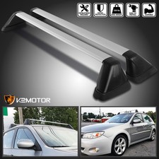 Fits 2008-2014 Subaru WRX Chrome Aluminum Roof Rack Rail Cross Luggage Carrier