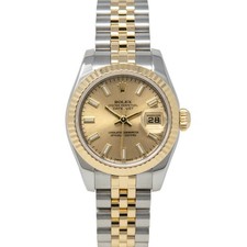 Rolex Lady-Datejust Steel & Gold 179173 Champagne Index, Jubilee, Box & Papers!