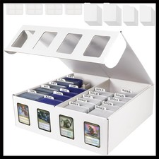 Trading Card Storage Box Large Capacity 4-Row Organizer Dustproof