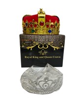 King's and Queen's Crowns for Kids or Adult 2 Pack Royal Crowns,
