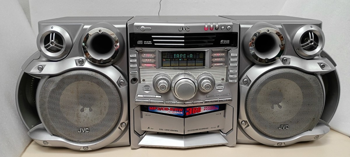 JVC MX-GA77 360W 3 CD Changer Cassette Player Stereo System