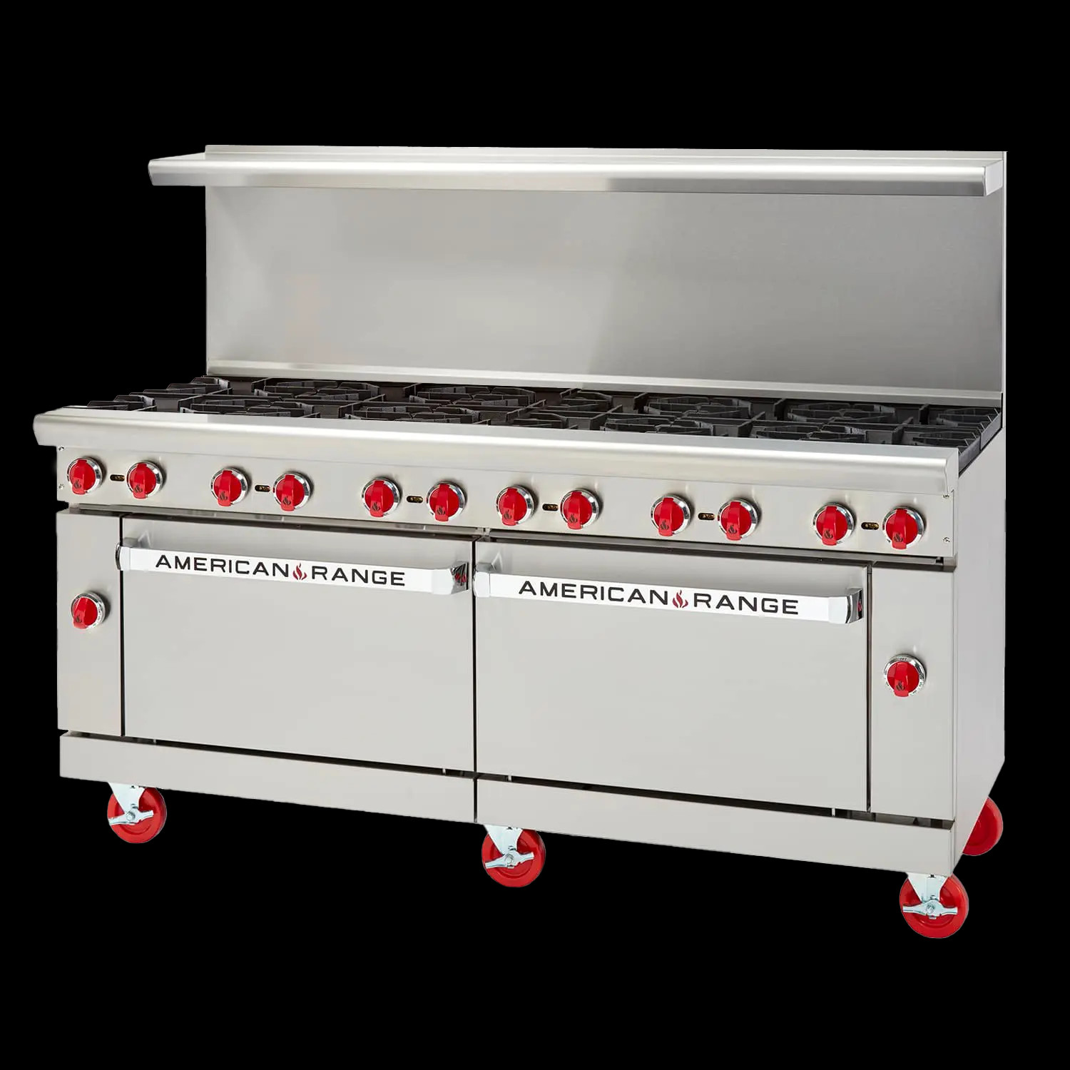 American Range AR-12 72" Commercial 12 Burner Gas Range w/ (2) Standard Ovens