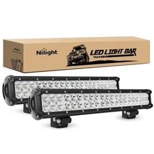 Nilight - NI06A-126W Light Bar 2PCS 20 Inch 126W LED Lights Spot Flood Combo ...