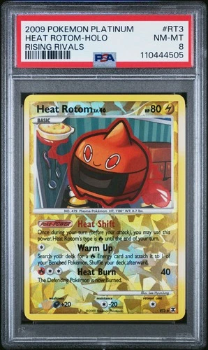 2009 POKEMON PLATINUM RISING RIVALS #RT3 HEAT ROTOM-HOLO PSA 8