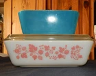 New ListingVintage Pyrex Pink Gooseberry 503 Casserole & Lid  & Turquoise 502 Frigie 3pc