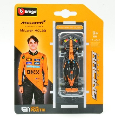 Modellauto Formel 1 F1 1:64 Bburago McLaren MCL39 2025 Piastri Diecast