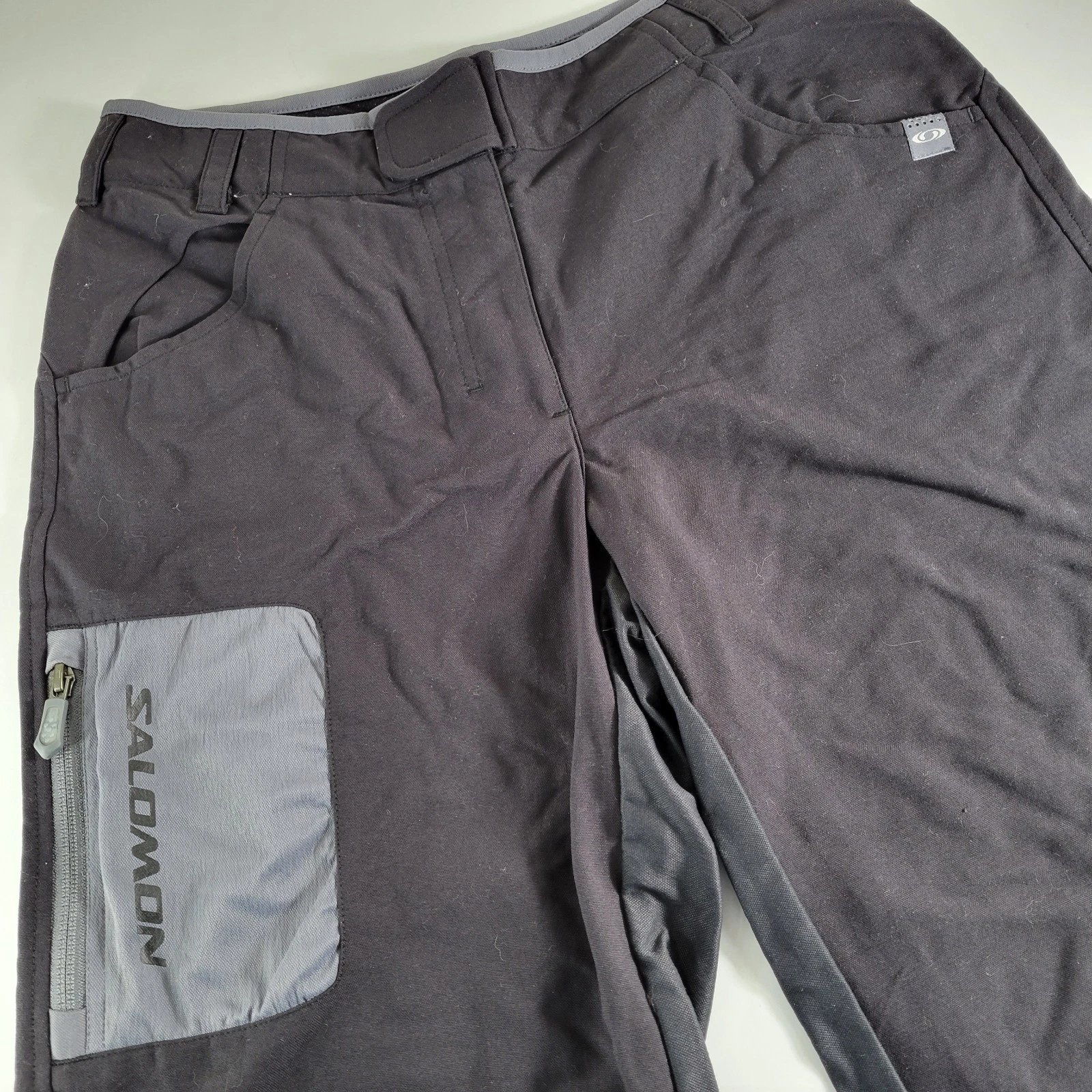 Pantaloncini Salomon Uomo 30x16 Nero Grigio Attivi Escursionismo Outdoor Rinforzati