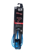Ocean & Earth Premium Surfboard Ankle One Piece leash 7ft Cord 7mm Blue New