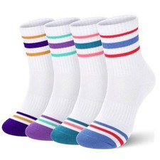 4 Pairs Kids Boys Girls Socks Breathable Cushioned Small 4 Pairs-multicolor-2