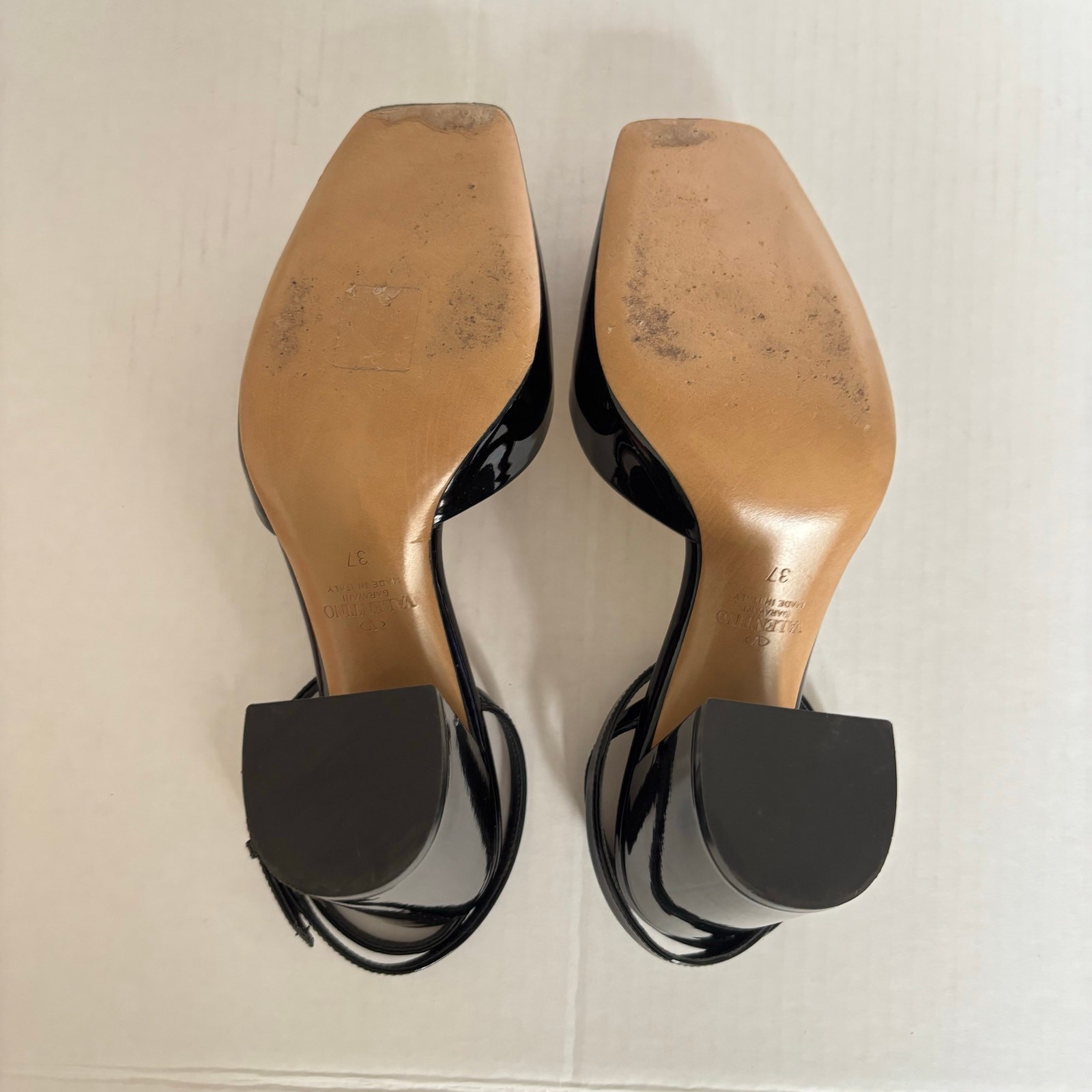 Valentino Garavani One Stud Patent Leather Block Heel Pumps Black Size EU 37 thumbnail 13