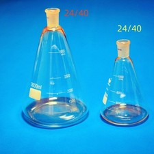 Lab glass erlenmeyer flask 2000ml with standard joint 24/40 conical flask