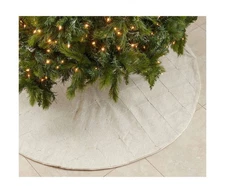 Fennco Styles Holiday Diamond Stitched Christmas Tree Skirt 72 Inch Round - N...