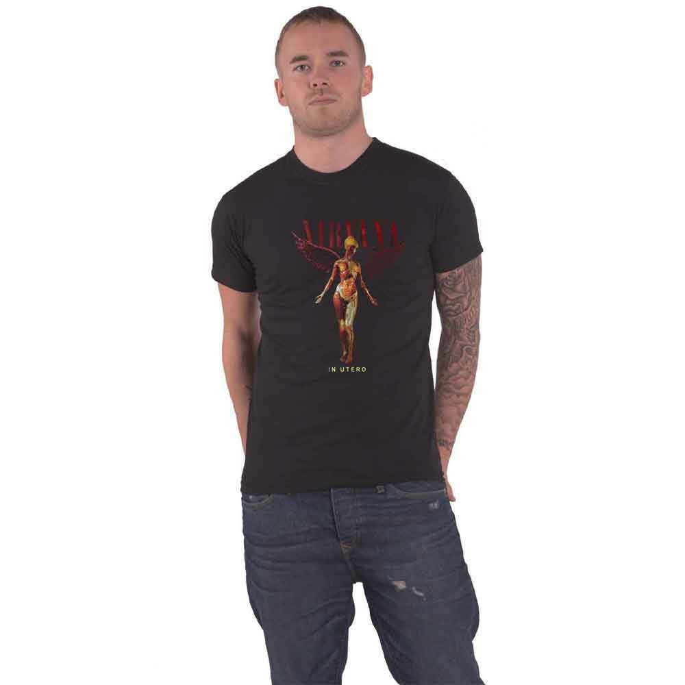 Nirvana In Utero Official Band Logo Unisex Black T-Shirt