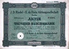 J. D. Riedel - E. De Haen Aktiengesellschaft 1928 1000 RM