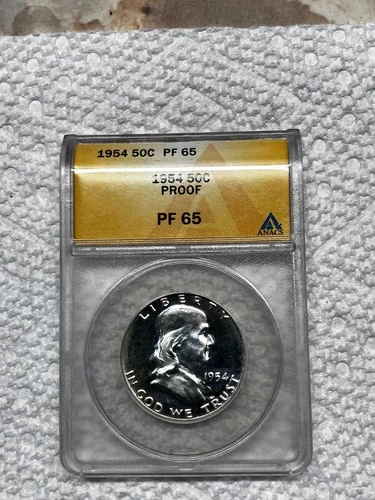 1954  Proof Franklin Half Dollar - ANACS PF 65 -