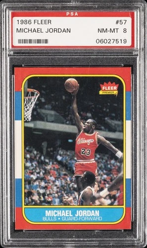 1986 FLEER #57 MICHAEL JORDAN PSA 8