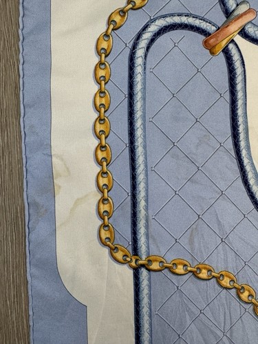 Must de Cartier Silk Scarf Blue Gold Rare Vintage - Bild 16 von 18