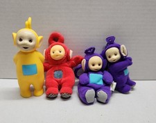 Vintage Teletubbies Playskool Plush Dolls 1 Rubber Toys RARE Used Bundle Lot