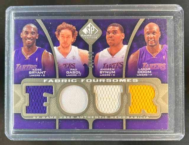 2009-10 SP Game Used Kobe Bryant Lamar Odom Pau Gasol Andrew Bynum Jersey #/50